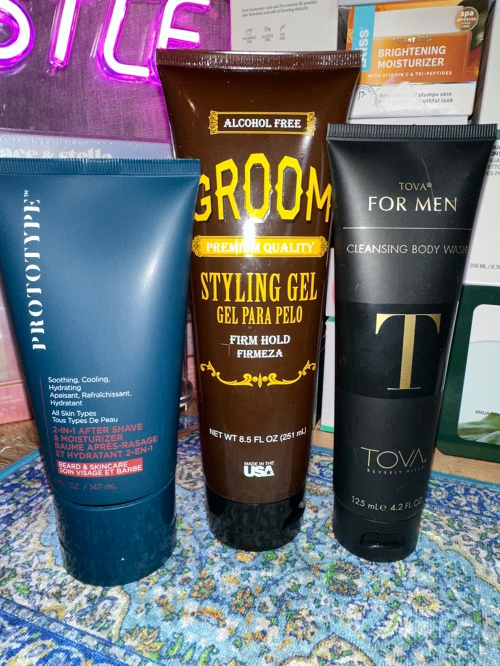 Mens bundle- prototype 2 in 1 after shave/moisturizer, styling gel & body wash